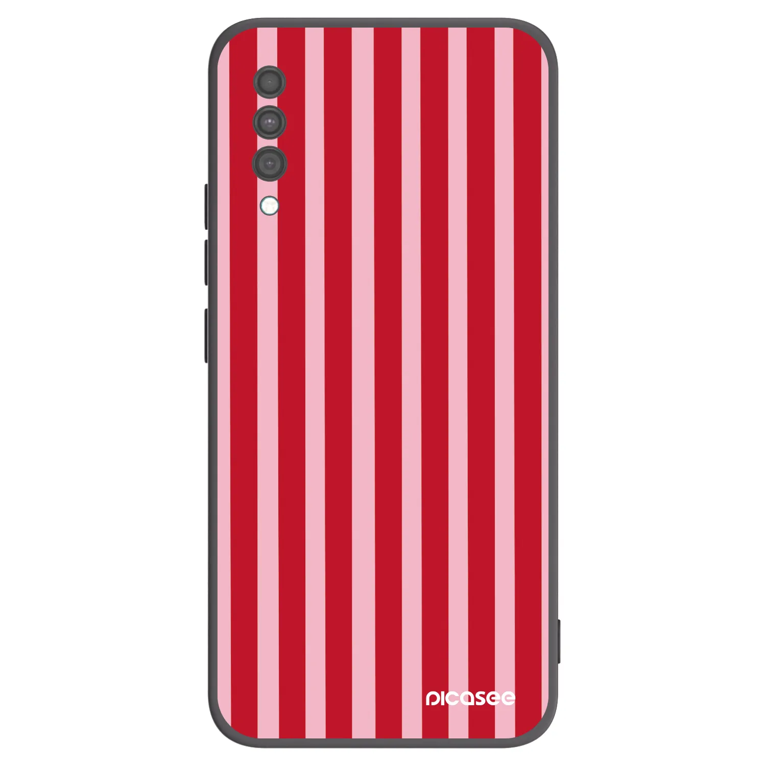 Picasee fekete szilikon tok az alábbi mobiltelefonokra Samsung Galaxy A30s A307F - Lines red