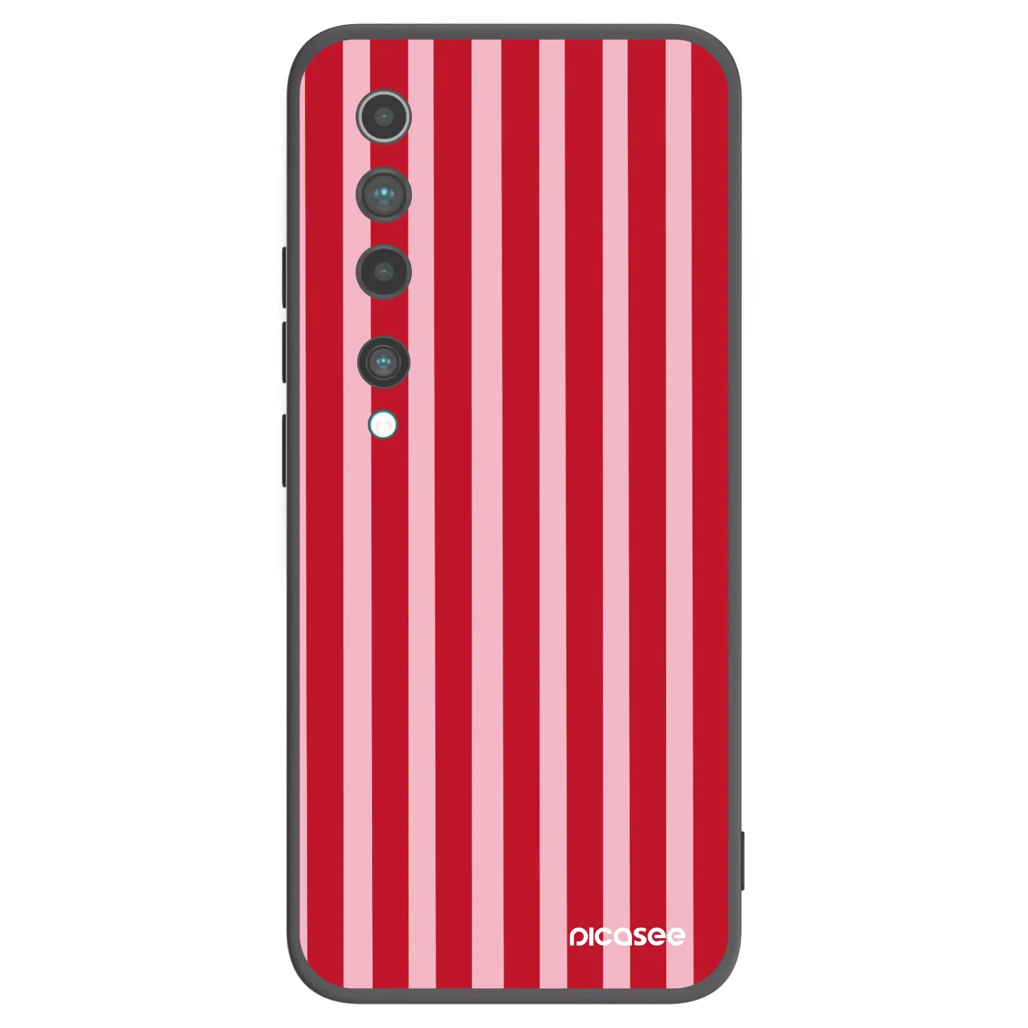 Picasee fekete szilikon tok az alábbi mobiltelefonokra Xiaomi Mi 10 - Lines red