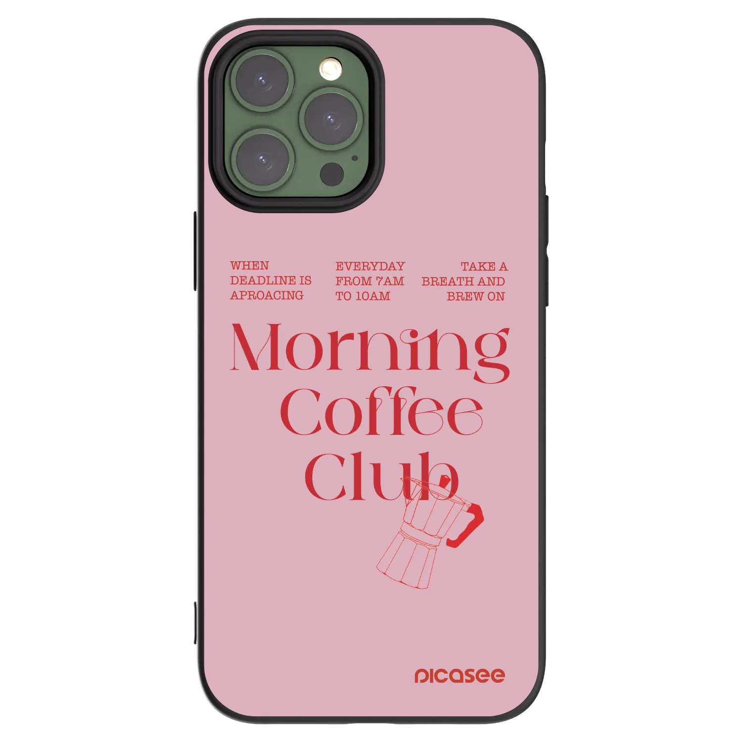Picasee fekete szilikon tok az alábbi mobiltelefonokra Apple iPhone 13 Pro Max - Morning