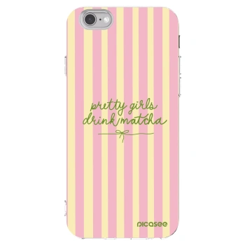 Picasee átlátszó szilikon tok az alábbi mobiltelefonokra Apple iPhone 6/6S - Pretty matcha