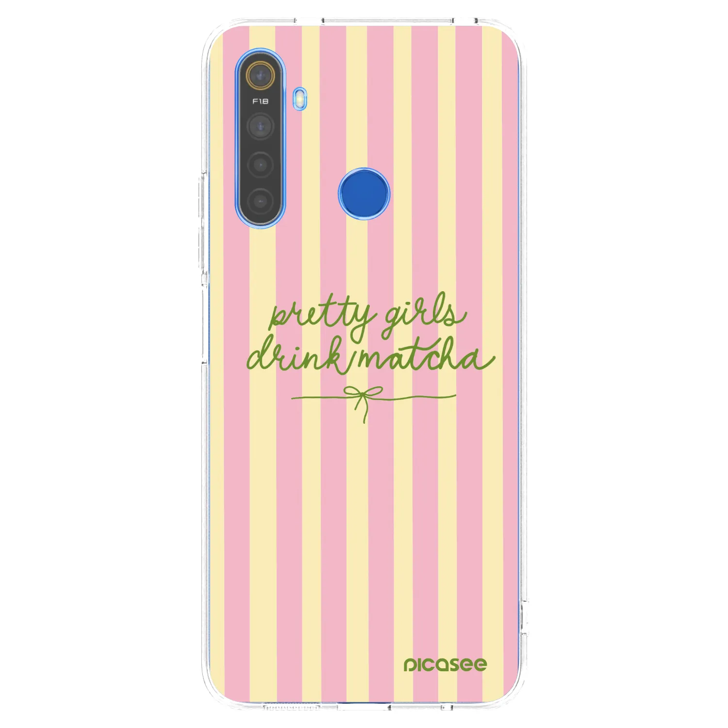 Picasee átlátszó szilikon tok az alábbi mobiltelefonokra Realme 5 - Pretty matcha