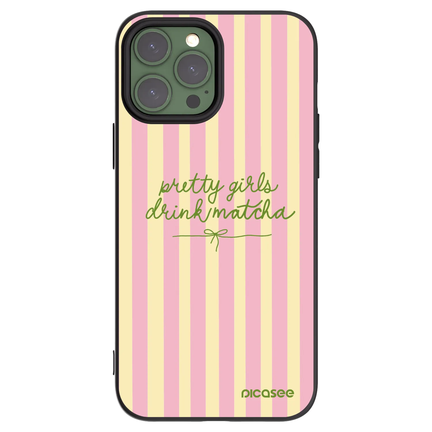 Picasee fekete szilikon tok az alábbi mobiltelefonokra Apple iPhone 13 Pro Max - Pretty matcha