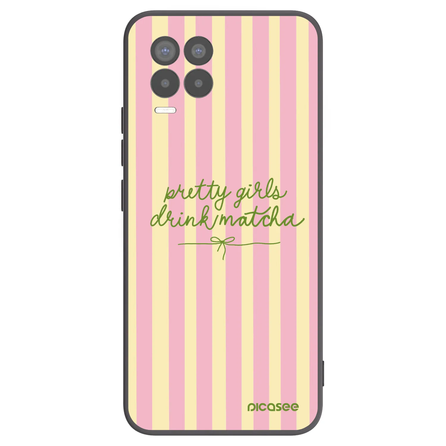 Picasee fekete szilikon tok az alábbi mobiltelefonokra Realme 8 4G - Pretty matcha