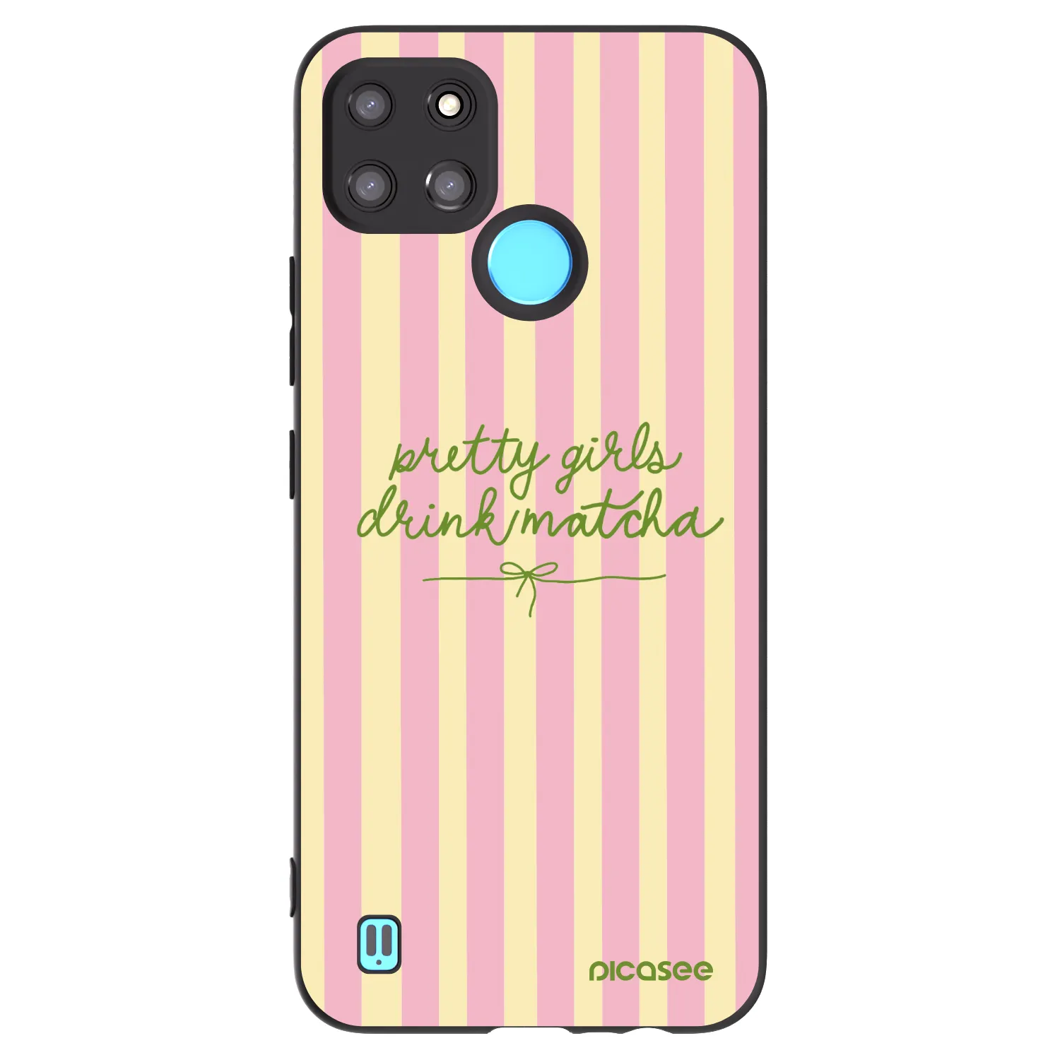 Picasee fekete szilikon tok az alábbi mobiltelefonokra Realme C21Y - Pretty matcha