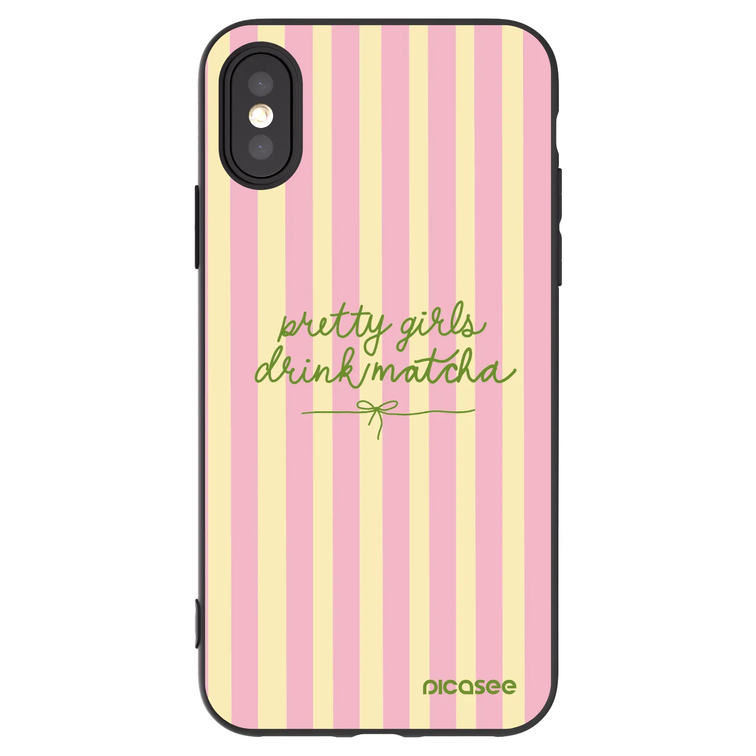 Picasee fekete szilikon tok az alábbi mobiltelefonokra Apple iPhone X/XS - Pretty matcha