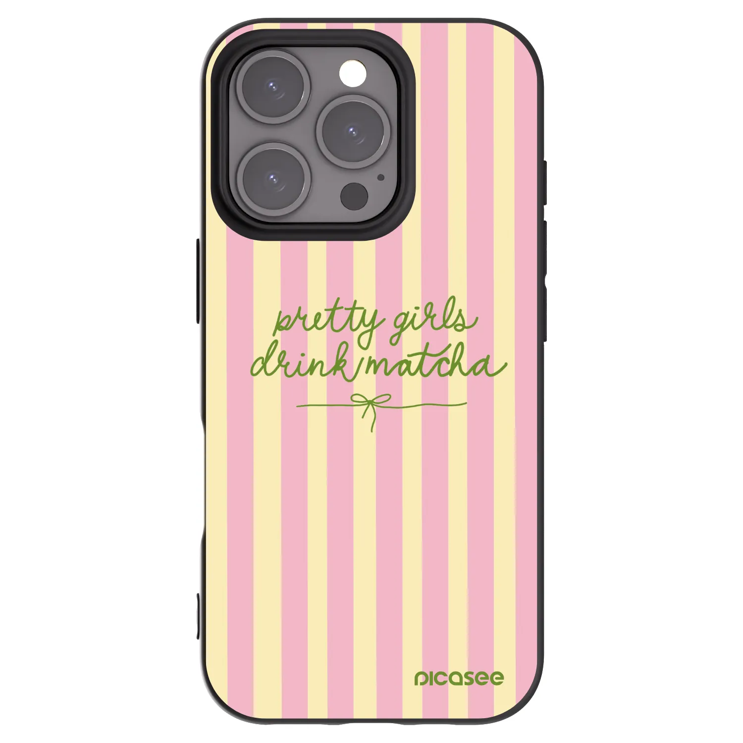 Picasee fekete szilikon tok az alábbi mobiltelefonokra Apple iPhone 16 Pro - Pretty matcha