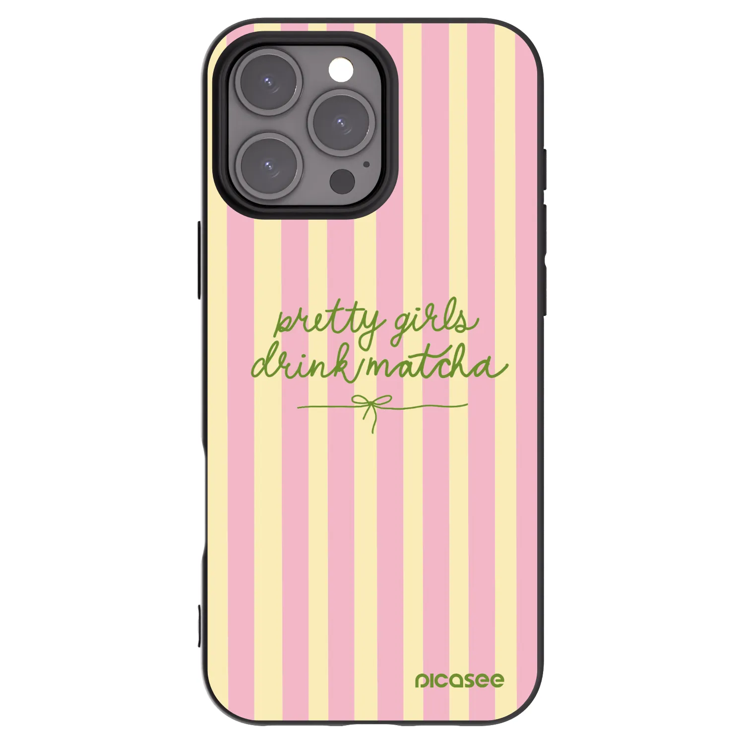 Picasee fekete szilikon tok az alábbi mobiltelefonokra Apple iPhone 16 Pro Max - Pretty matcha