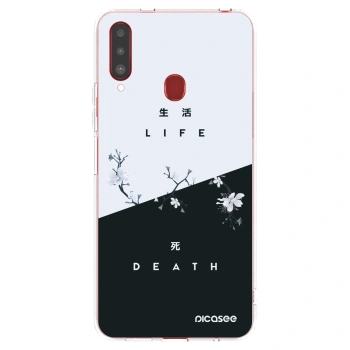 Picasee átlátszó szilikon tok az alábbi mobiltelefonokra Samsung Galaxy A20s - Life - Death