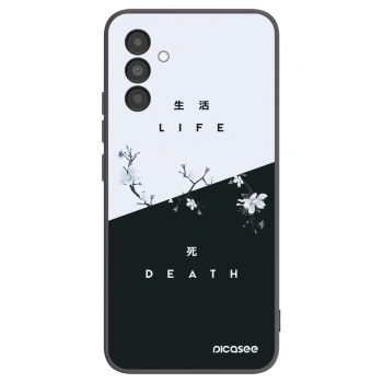 Picasee fekete szilikon tok az alábbi mobiltelefonokra Samsung Galaxy A04s A047F - Life - Death