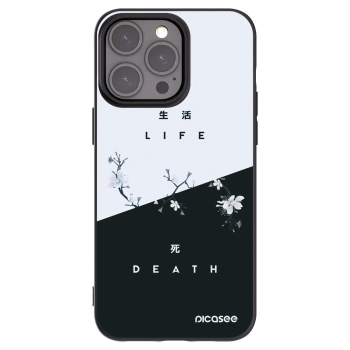 Picasee fekete szilikon tok az alábbi mobiltelefonokra Apple iPhone 15 Pro Max - Life - Death