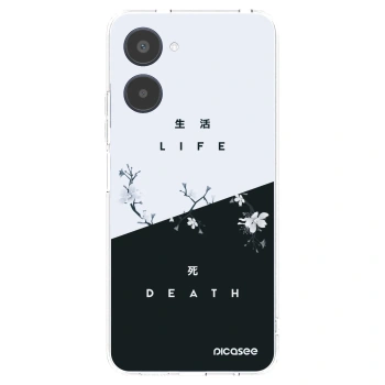 Picasee átlátszó szilikon tok az alábbi mobiltelefonokra Realme 10 4G - Life - Death