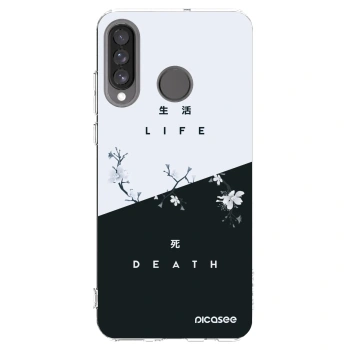 Picasee átlátszó szilikon tok az alábbi mobiltelefonokra Huawei P30 Lite - Life - Death