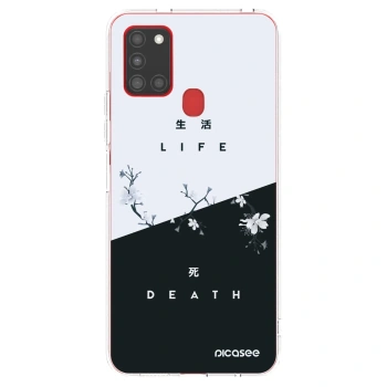 Picasee átlátszó szilikon tok az alábbi mobiltelefonokra Samsung Galaxy A21s - Life - Death