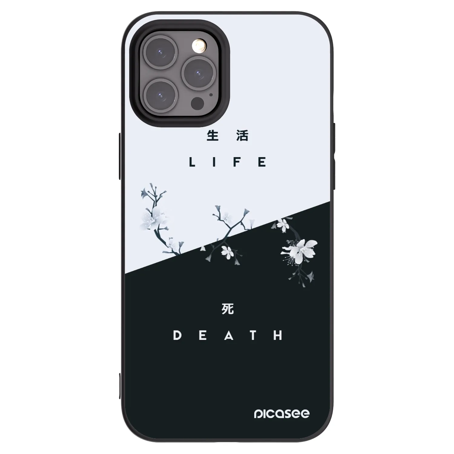 Picasee fekete szilikon tok az alábbi mobiltelefonokra Apple iPhone 12 Pro Max - Life - Death