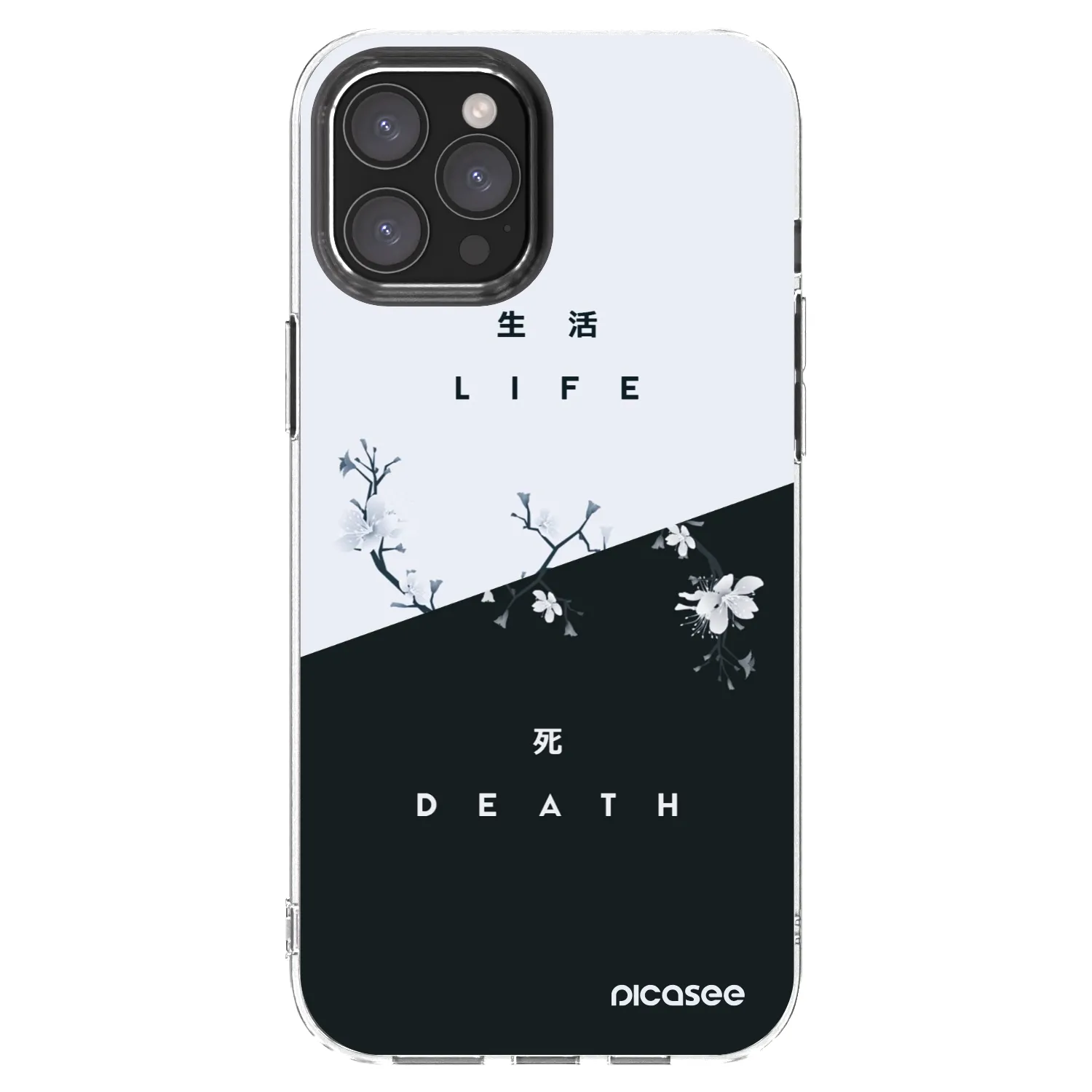 Picasee átlátszó szilikon tok az alábbi mobiltelefonokra Apple iPhone 12 Pro Max - Life - Death