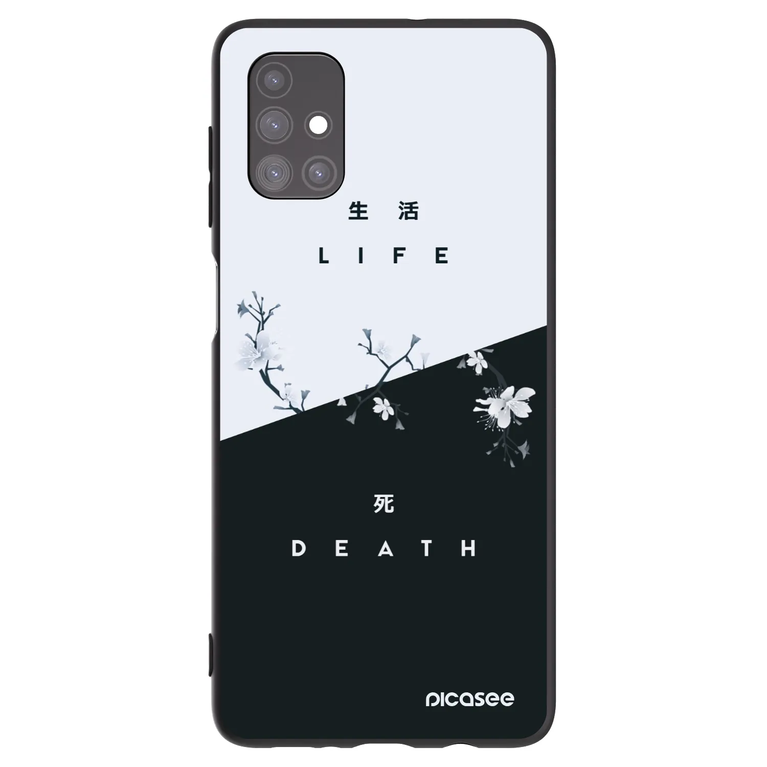 Picasee fekete szilikon tok az alábbi mobiltelefonokra Samsung Galaxy M51 M515F - Life - Death