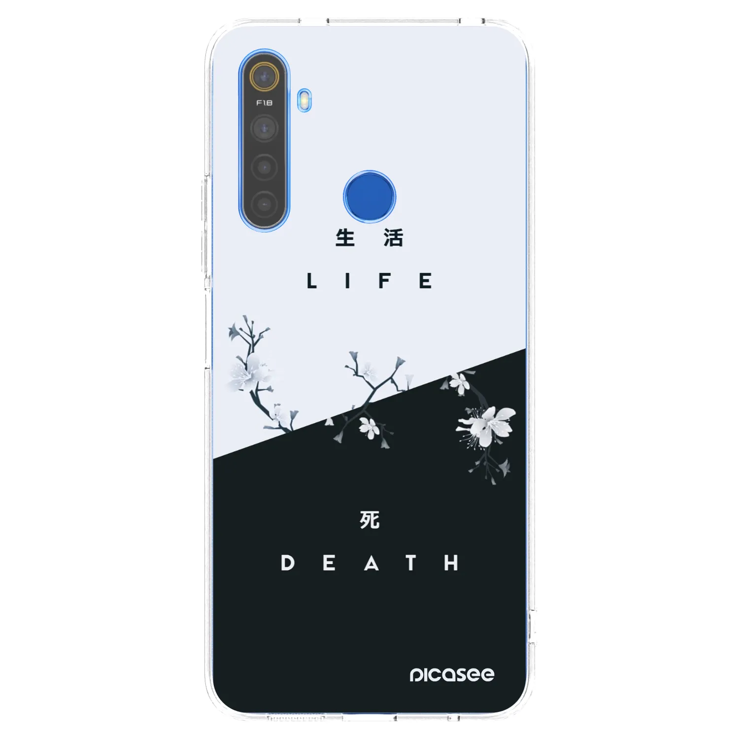 Picasee átlátszó szilikon tok az alábbi mobiltelefonokra Realme 5 - Life - Death