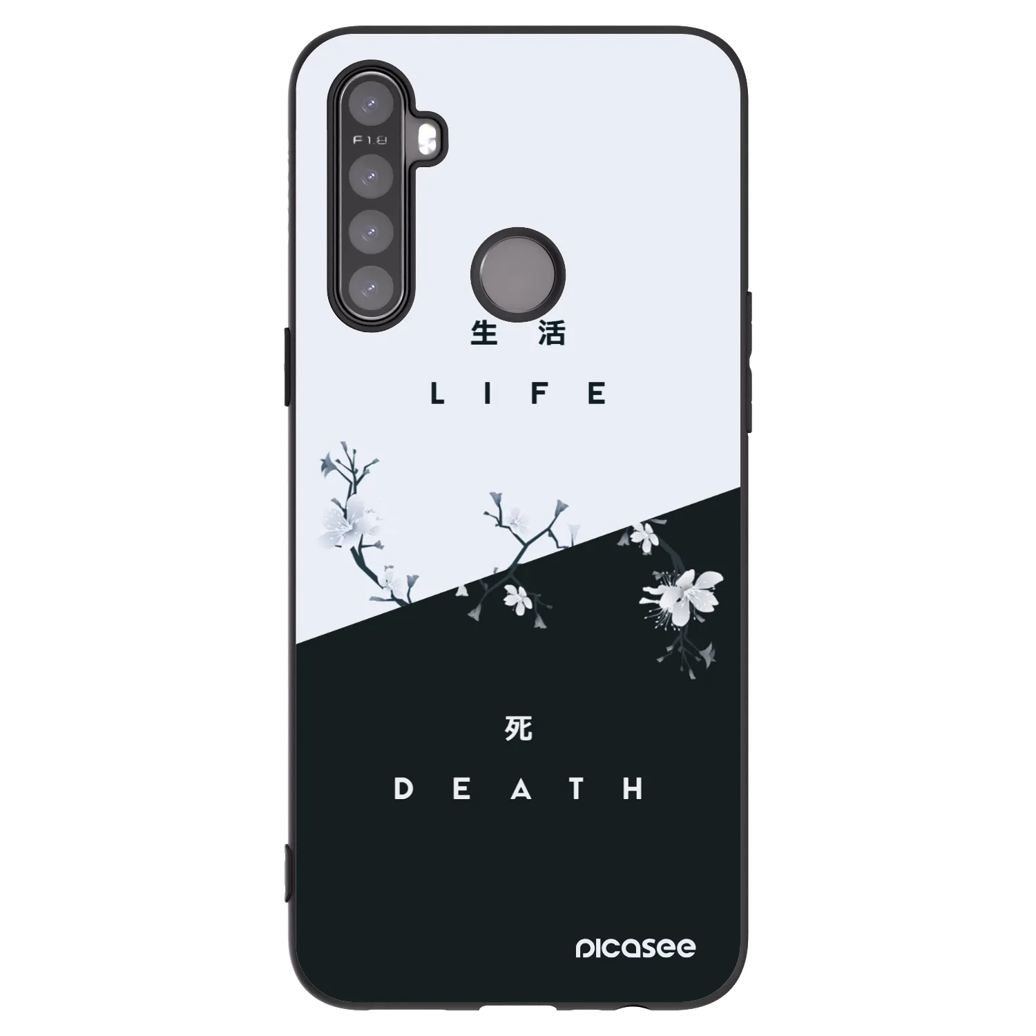 Picasee fekete szilikon tok az alábbi mobiltelefonokra Realme 5 - Life - Death