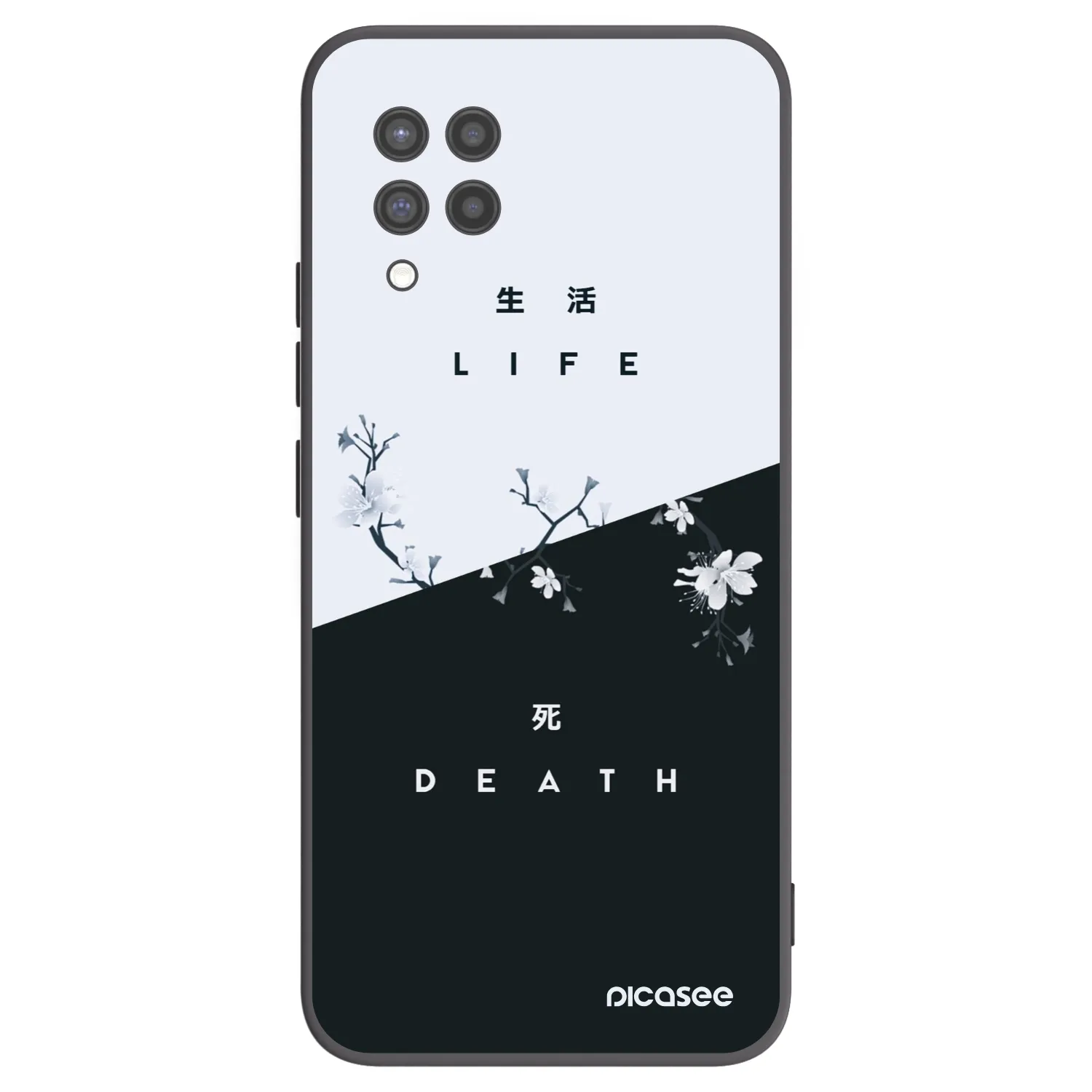 Picasee fekete szilikon tok az alábbi mobiltelefonokra Samsung Galaxy A42 A426B - Life - Death