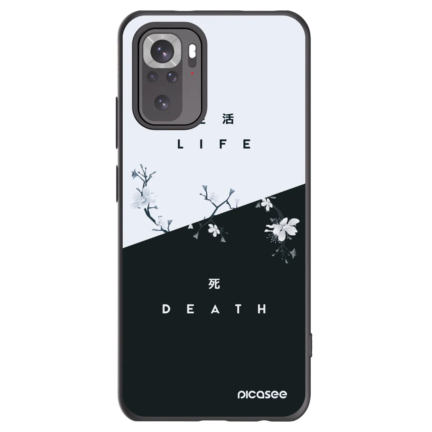 Picasee fekete szilikon tok az alábbi mobiltelefonokra Xiaomi Redmi Note 10S - Life - Death