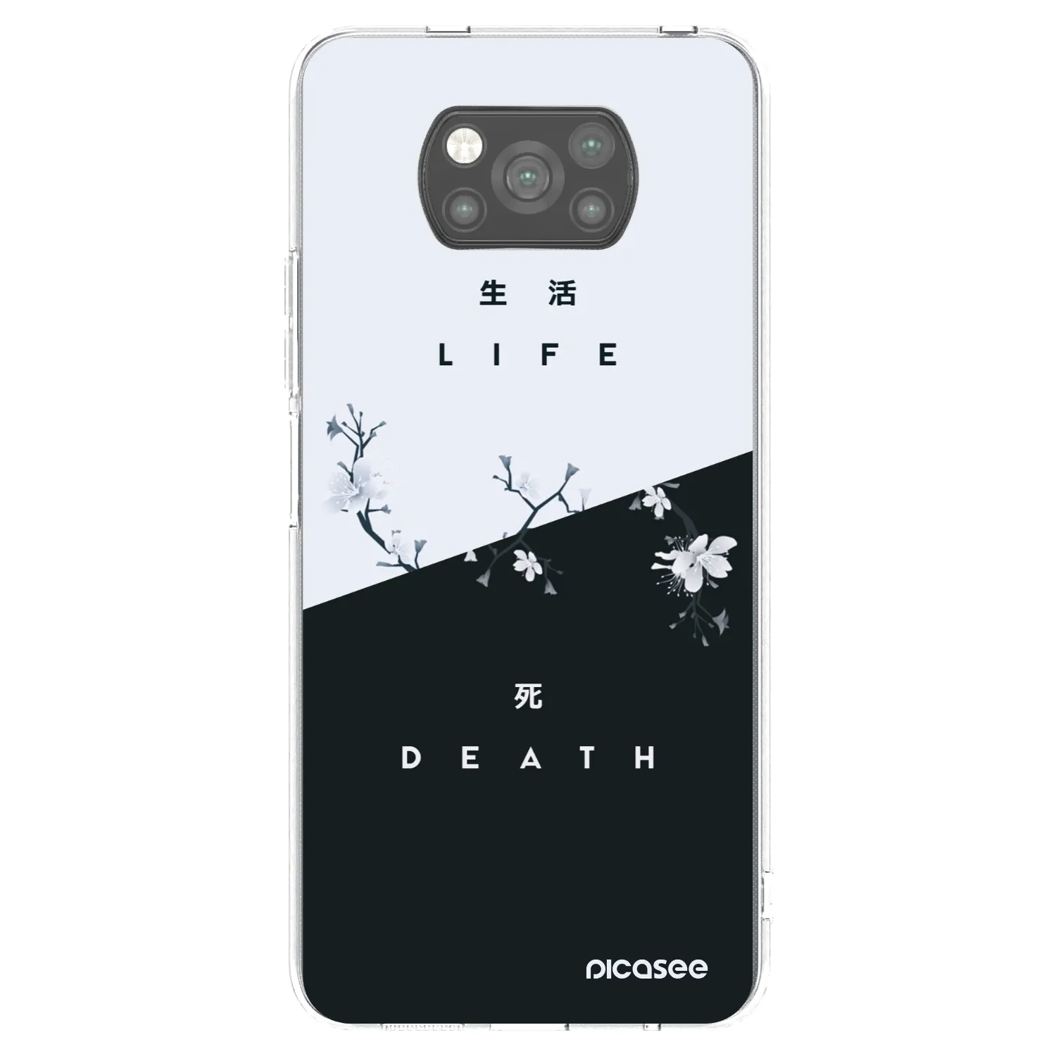 Picasee fekete szilikon tok az alábbi mobiltelefonokra Xiaomi Poco X3 Pro - Life - Death