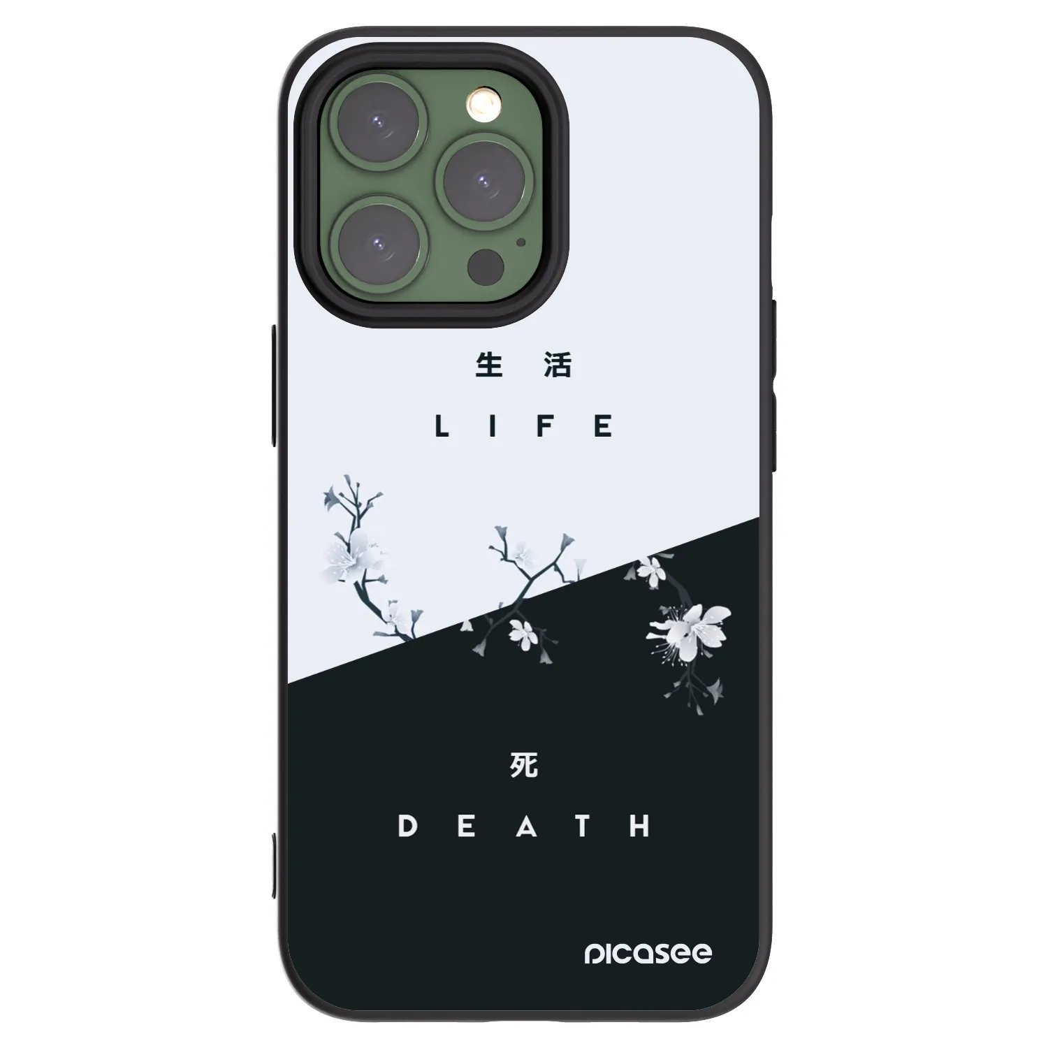 Picasee fekete szilikon tok az alábbi mobiltelefonokra Apple iPhone 13 Pro - Life - Death