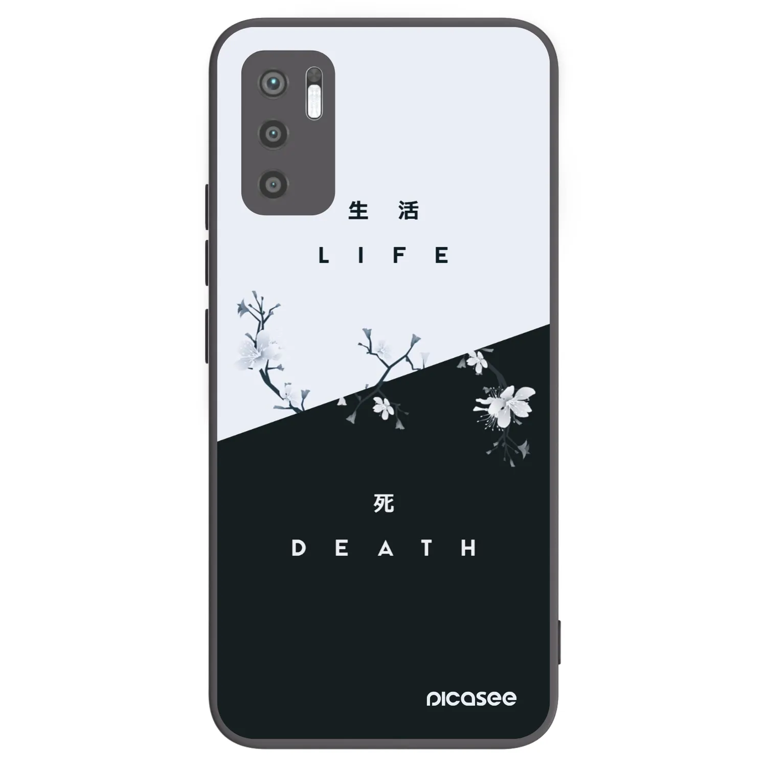 Picasee fekete szilikon tok az alábbi mobiltelefonokra Xiaomi Redmi Note 10 5G - Life - Death