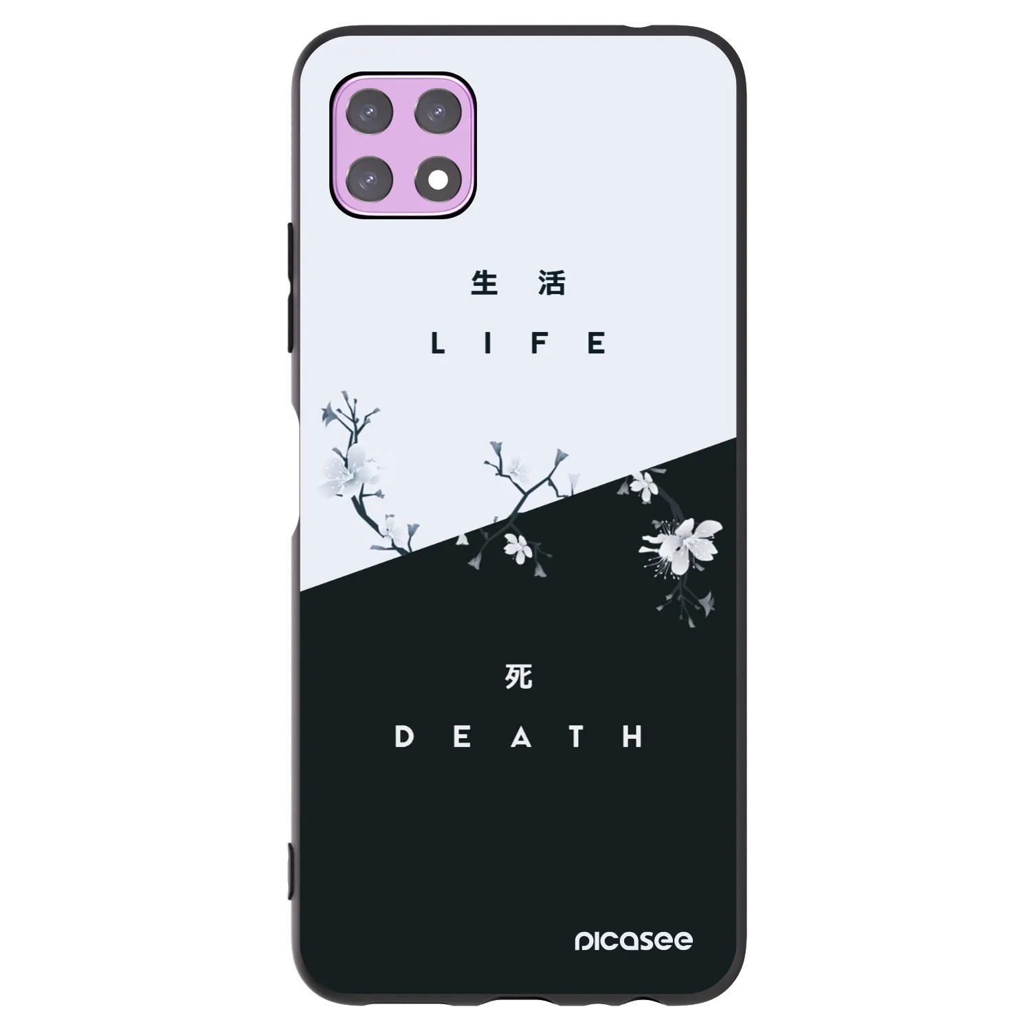 Picasee fekete szilikon tok az alábbi mobiltelefonokra Samsung Galaxy A22 A226B 5G - Life - Death