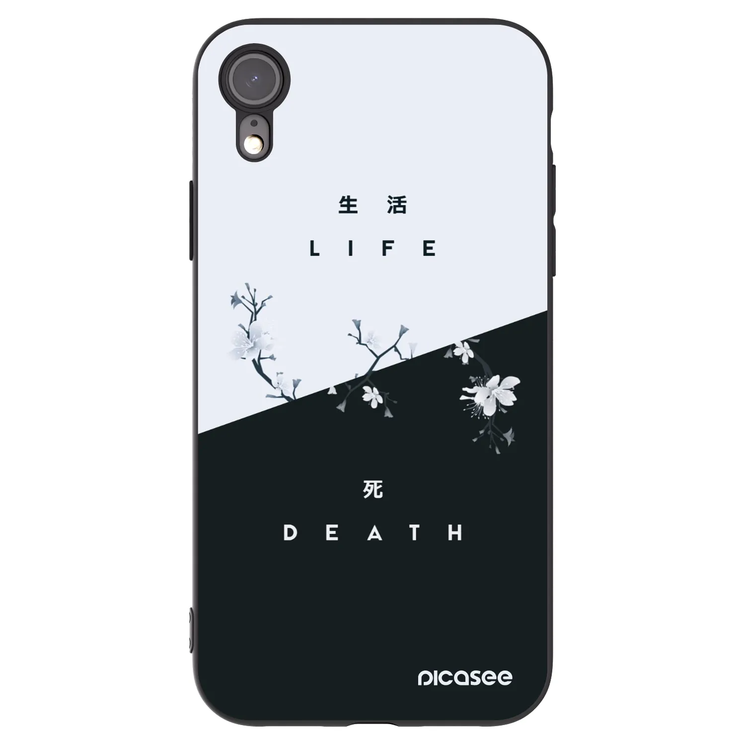 Picasee fekete szilikon tok az alábbi mobiltelefonokra Apple iPhone XR - Life - Death