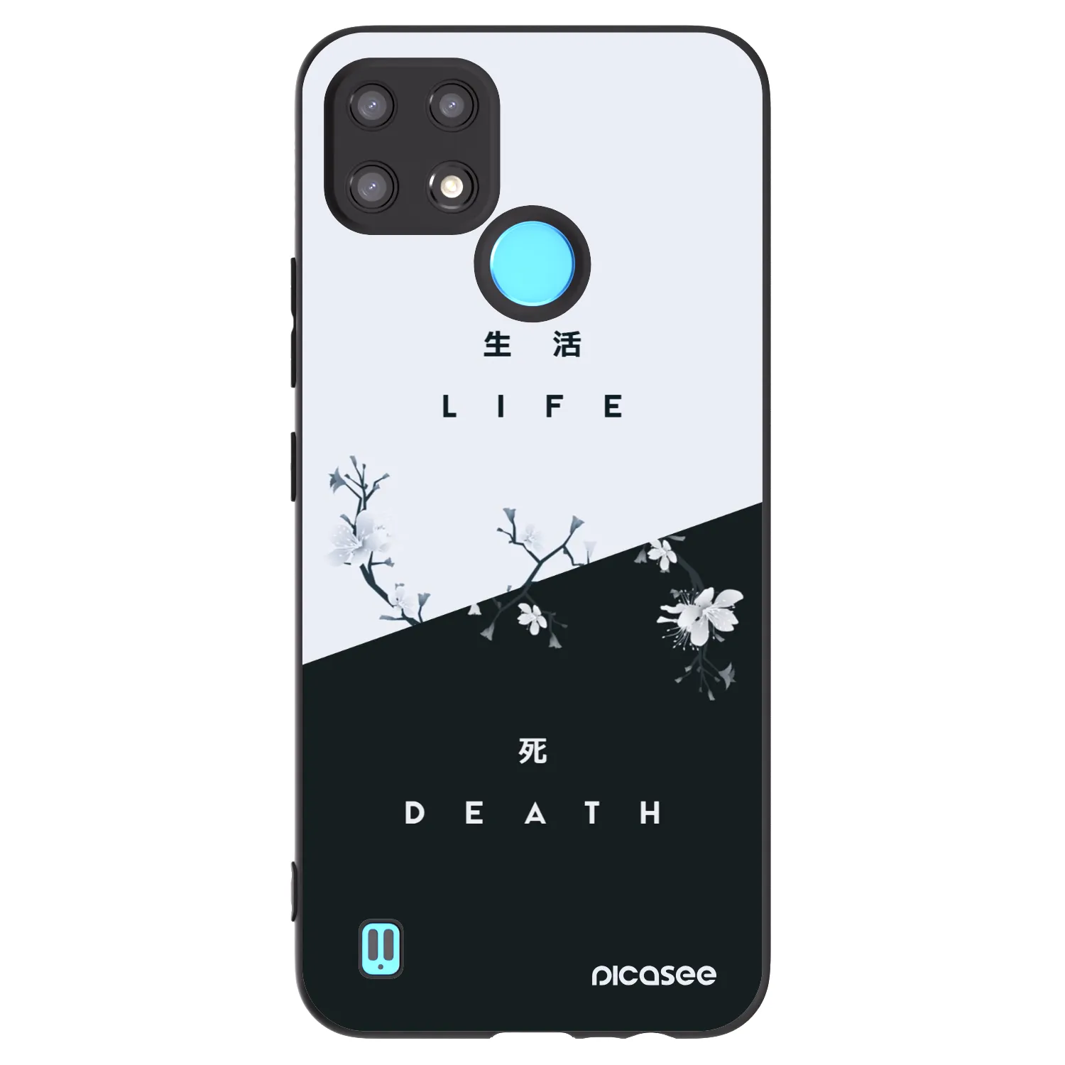 Picasee fekete szilikon tok az alábbi mobiltelefonokra Realme C21 - Life - Death