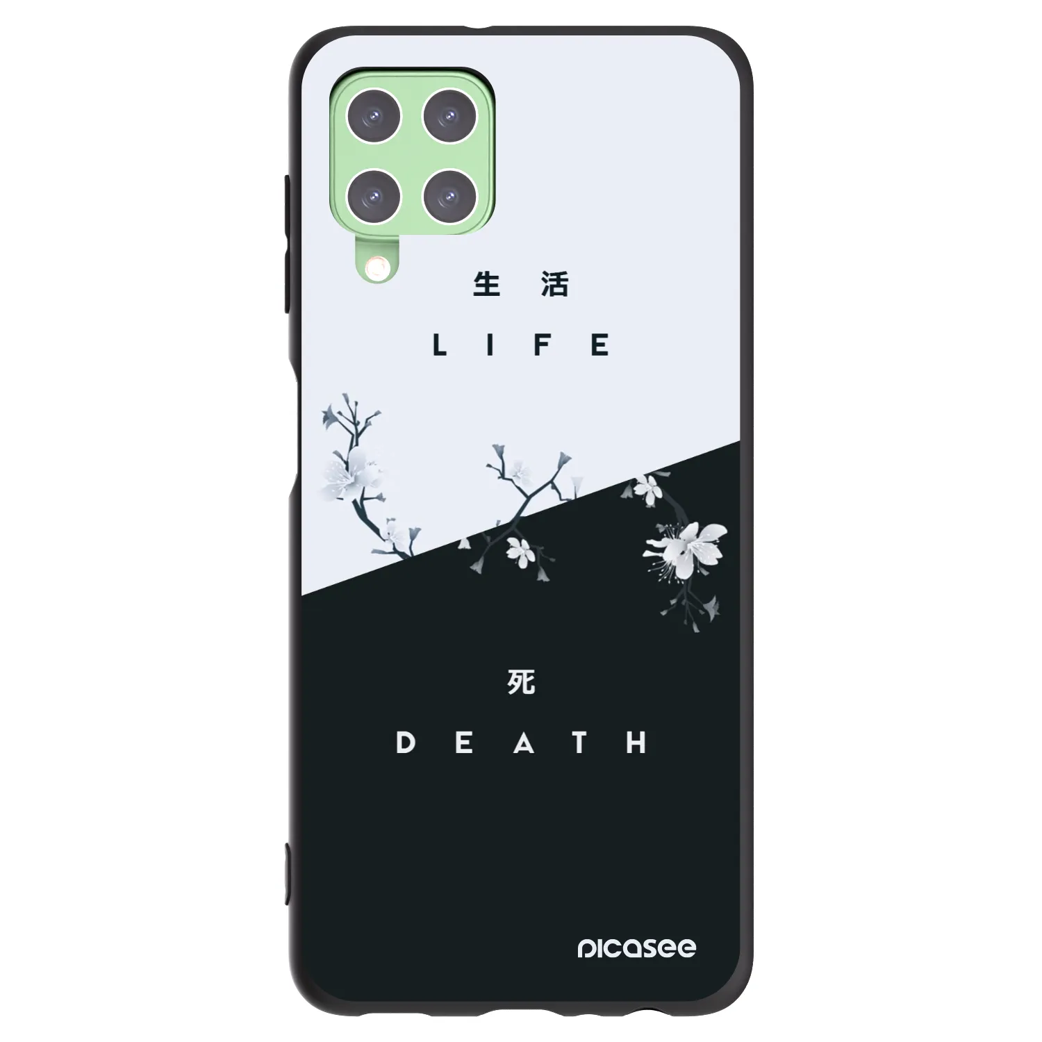 Picasee fekete szilikon tok az alábbi mobiltelefonokra Samsung Galaxy A22 A225F 4G - Life - Death
