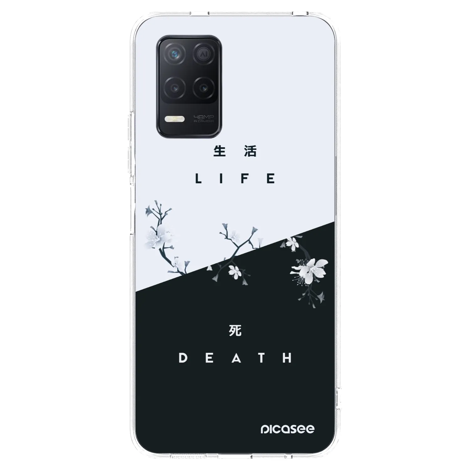Picasee átlátszó szilikon tok az alábbi mobiltelefonokra Realme 8 5G - Life - Death