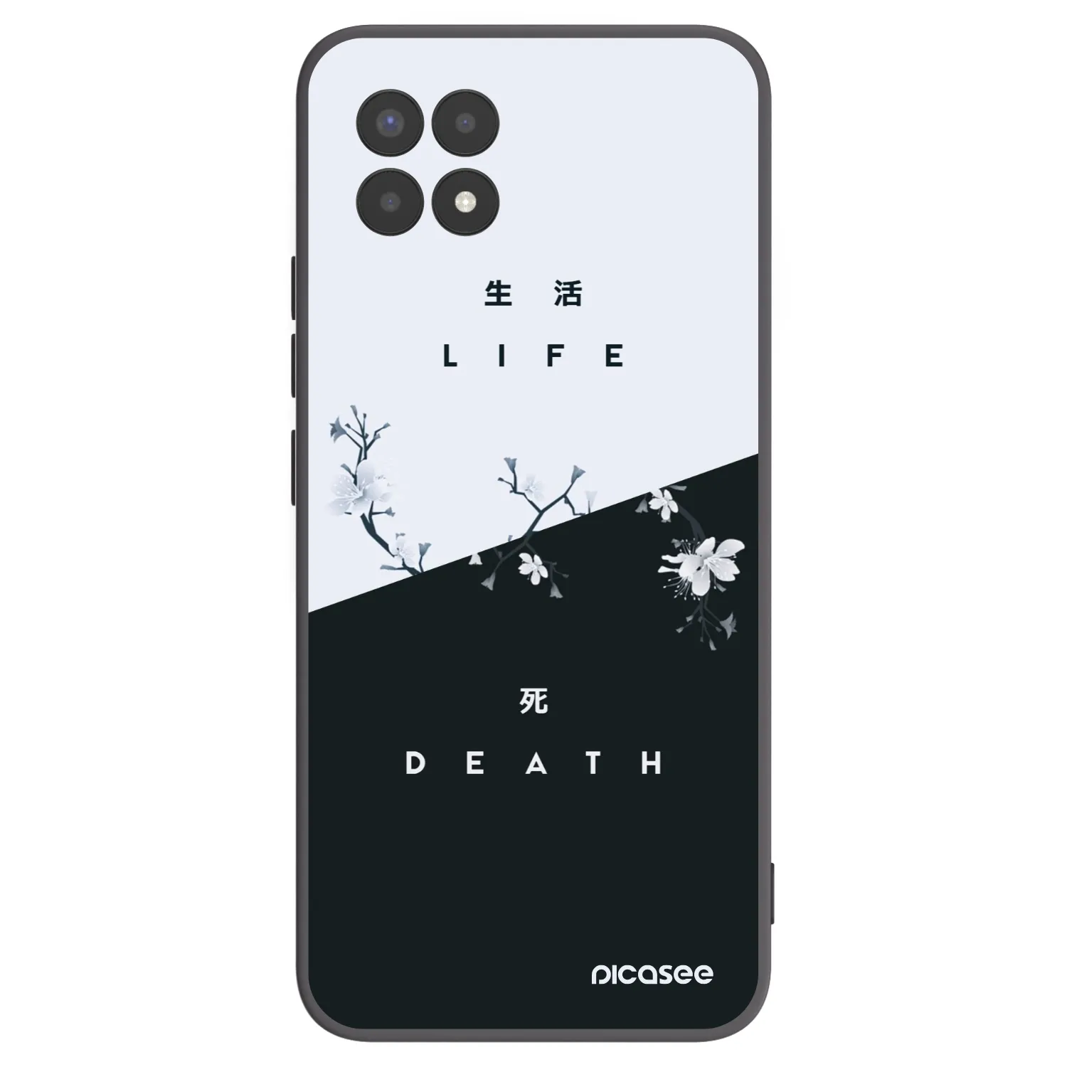 Picasee fekete szilikon tok az alábbi mobiltelefonokra Realme 8i - Life - Death