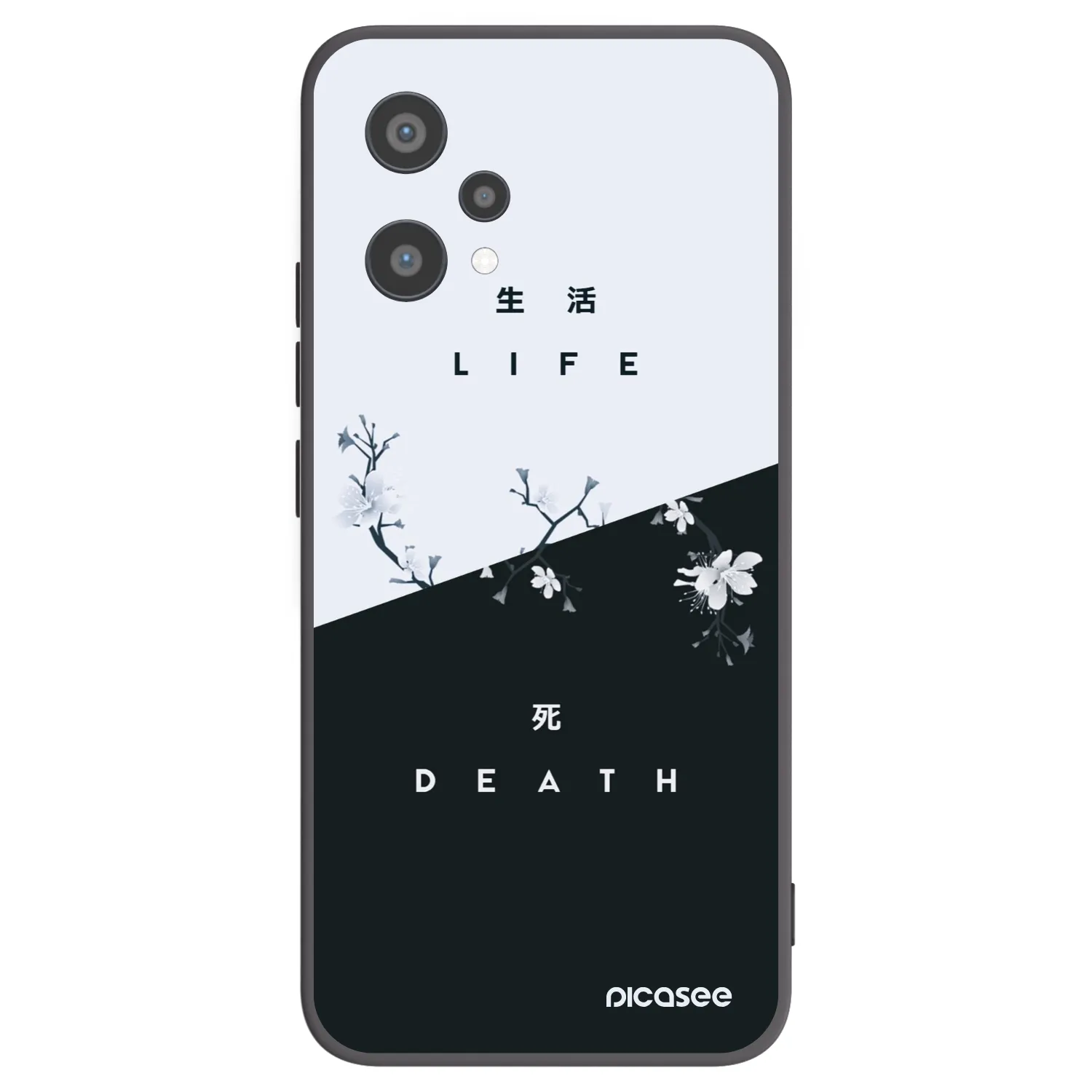 Picasee fekete szilikon tok az alábbi mobiltelefonokra Realme 9 Pro 5G - Life - Death