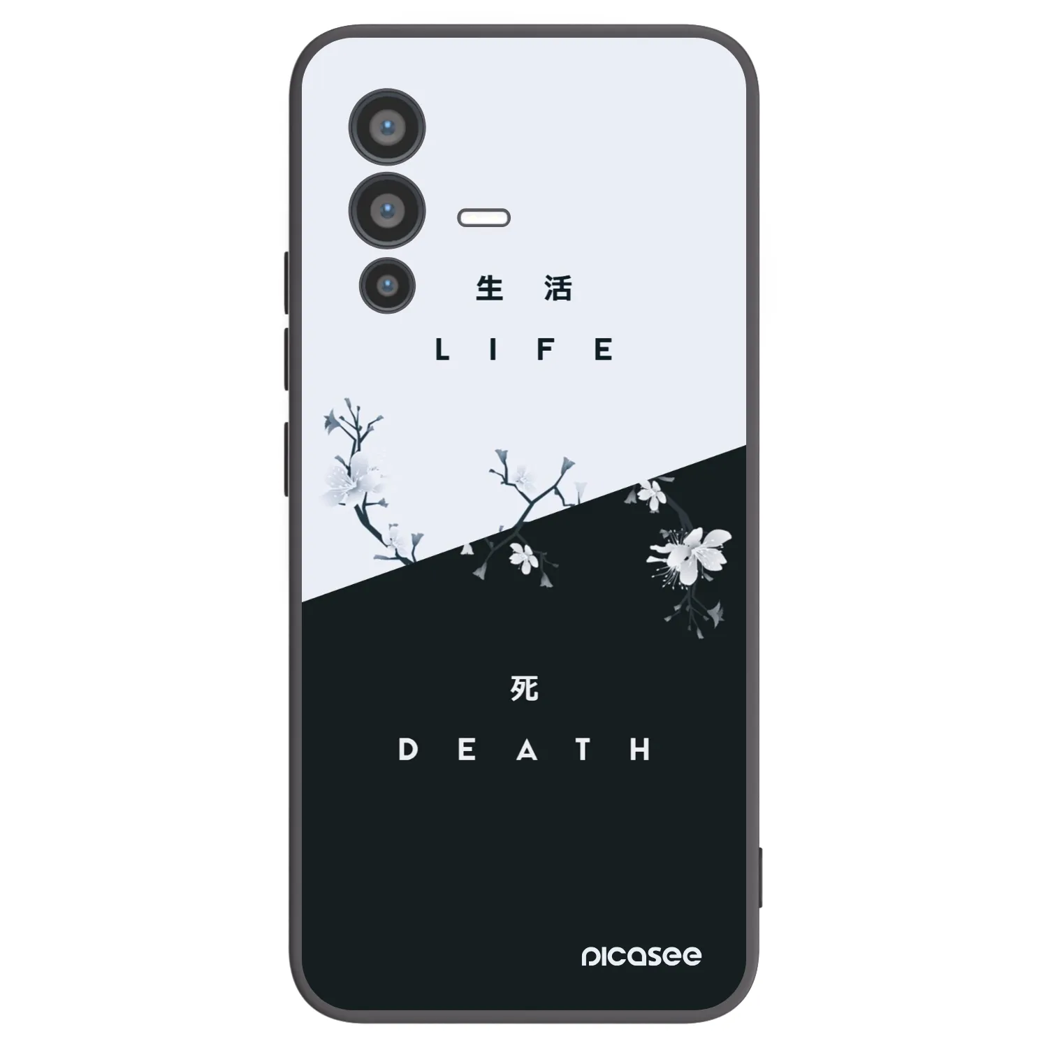 Picasee fekete szilikon tok az alábbi mobiltelefonokra Vivo V23 5G - Life - Death