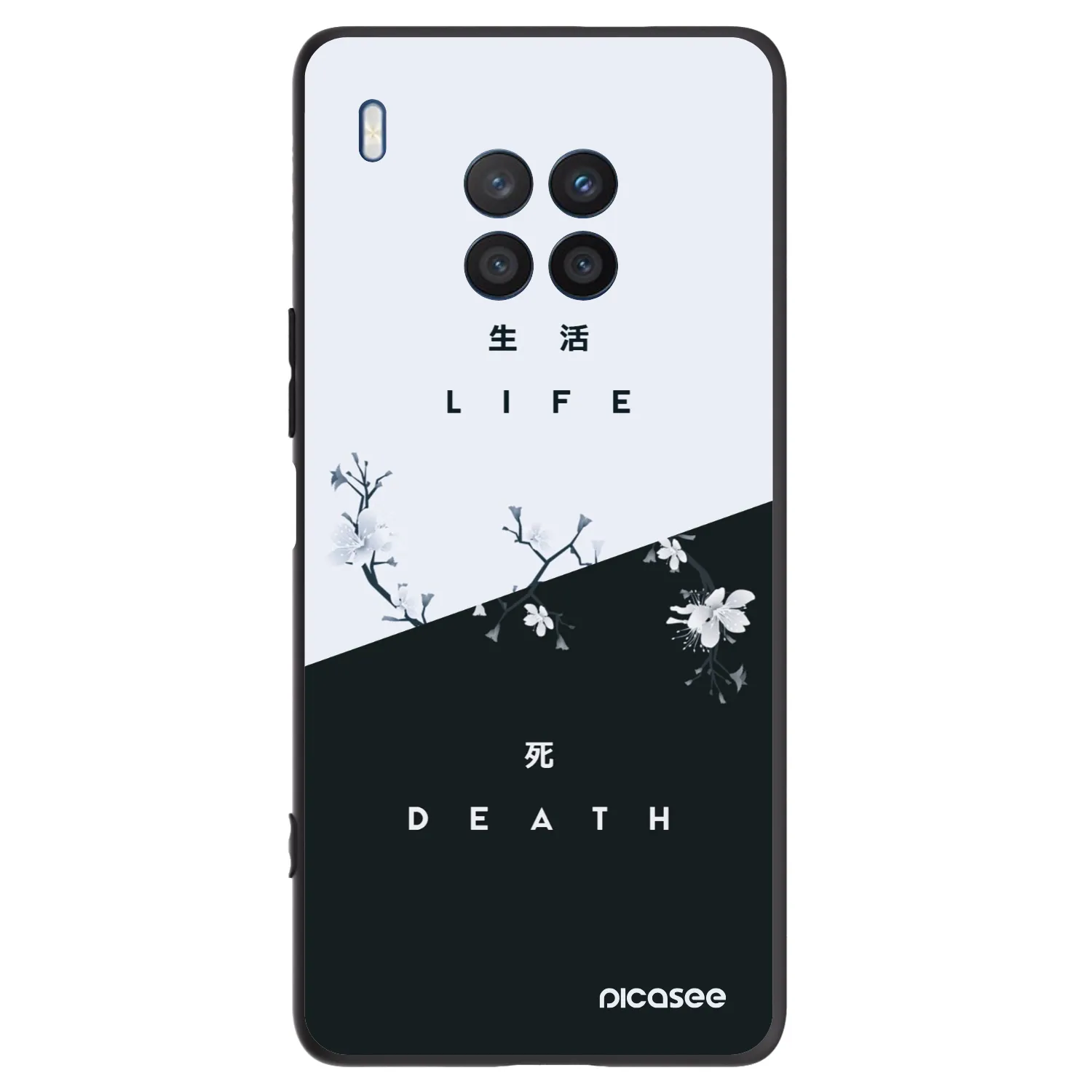 Picasee fekete szilikon tok az alábbi mobiltelefonokra Honor 50 Lite - Life - Death