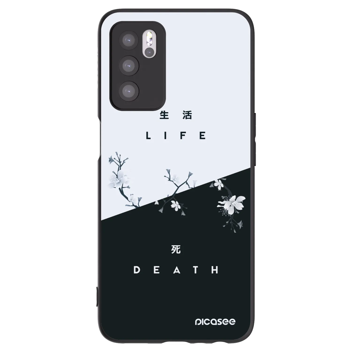 Picasee fekete szilikon tok az alábbi mobiltelefonokra OPPO A16s - Life - Death