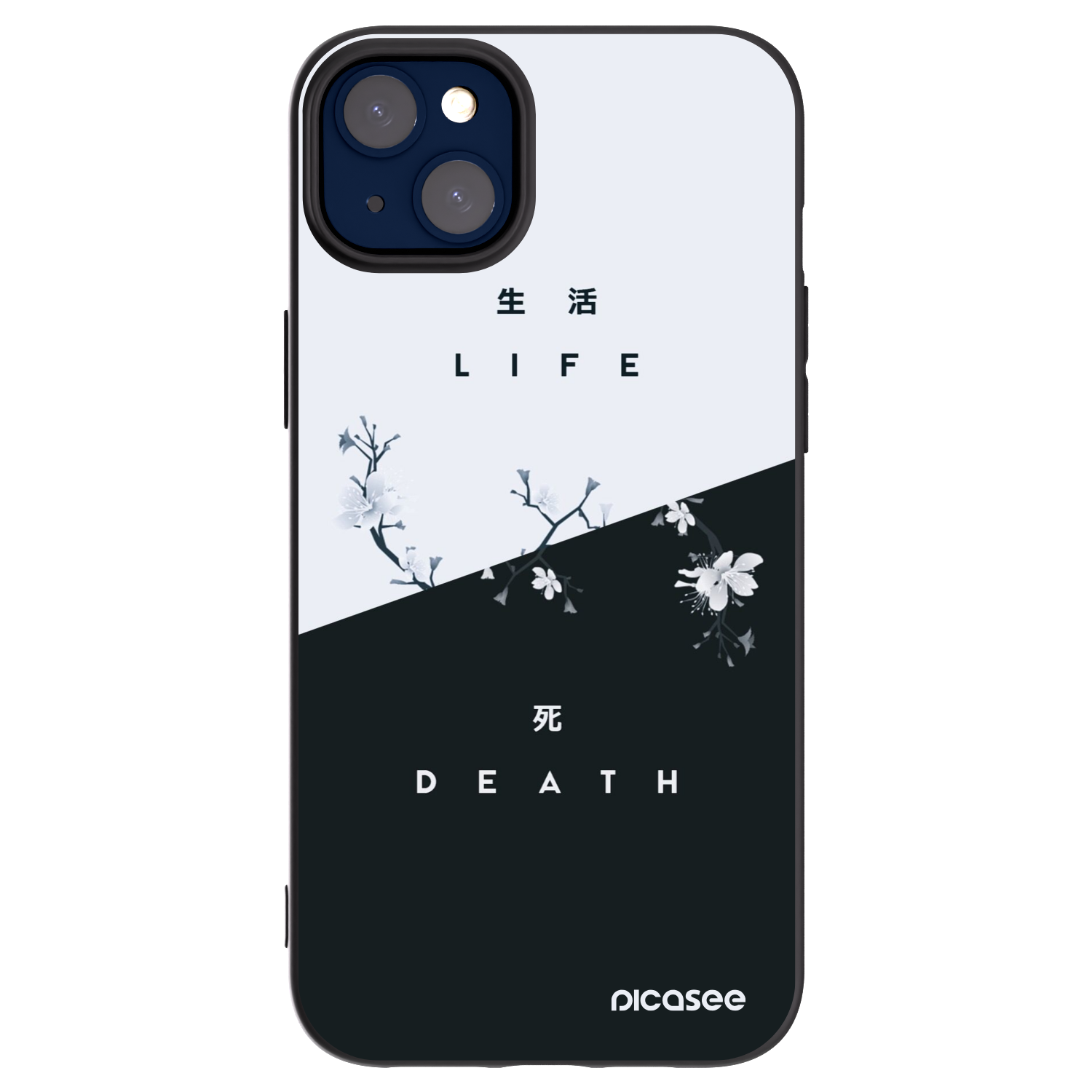 Picasee fekete szilikon tok az alábbi mobiltelefonokra Apple iPhone 14 Plus - Life - Death