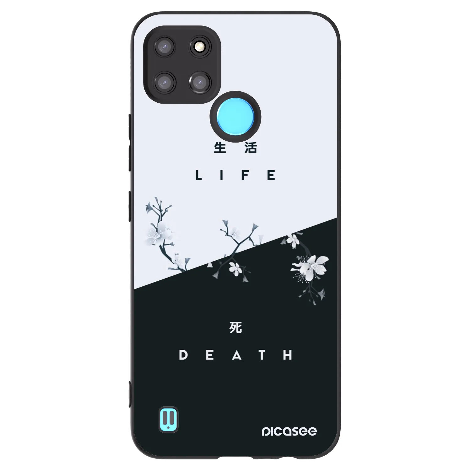 Picasee fekete szilikon tok az alábbi mobiltelefonokra Realme C21Y - Life - Death