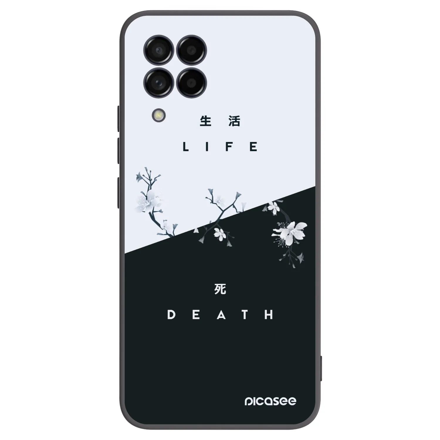 Picasee fekete szilikon tok az alábbi mobiltelefonokra Samsung Galaxy M53 5G - Life - Death