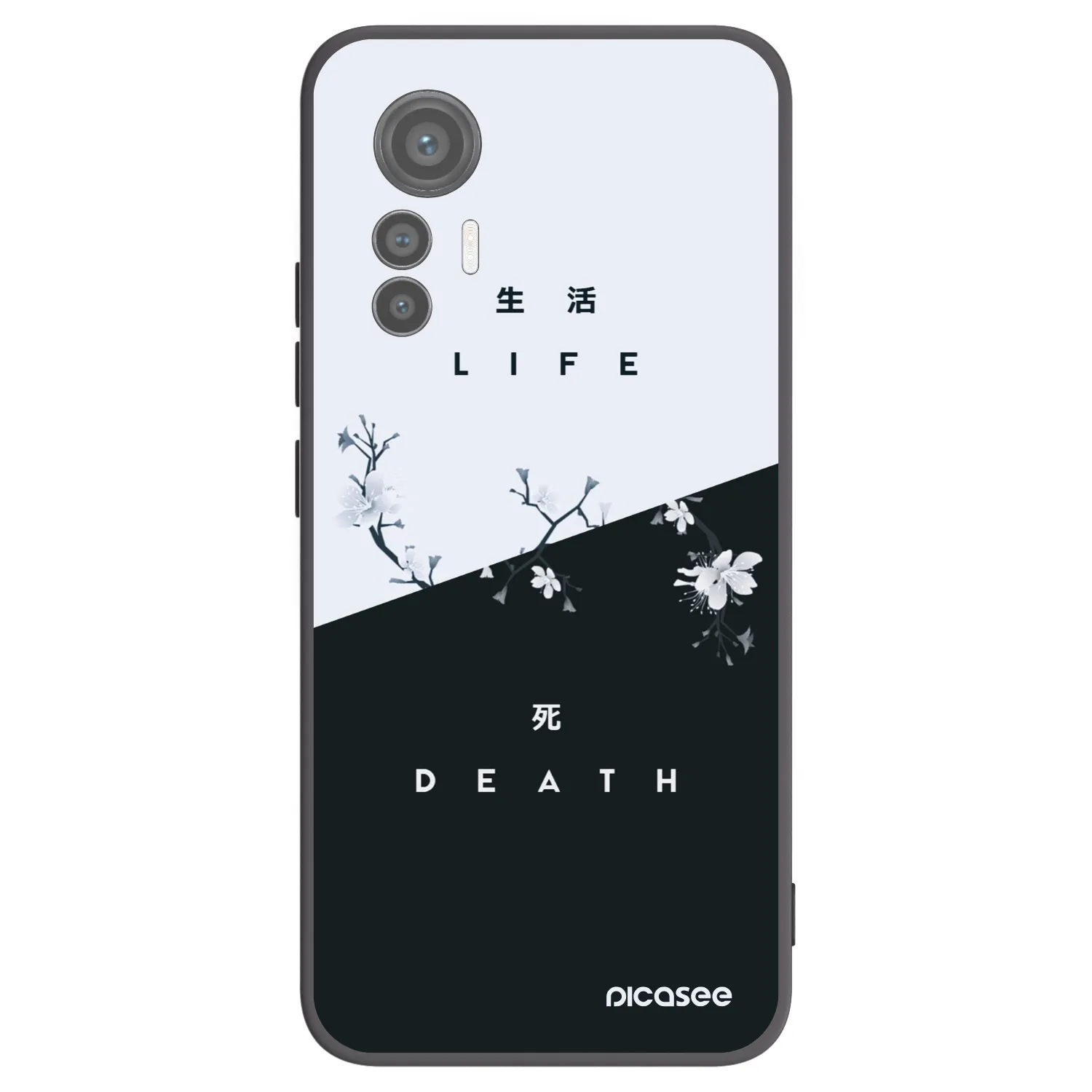 Picasee fekete szilikon tok az alábbi mobiltelefonokra Xiaomi 12 Lite - Life - Death