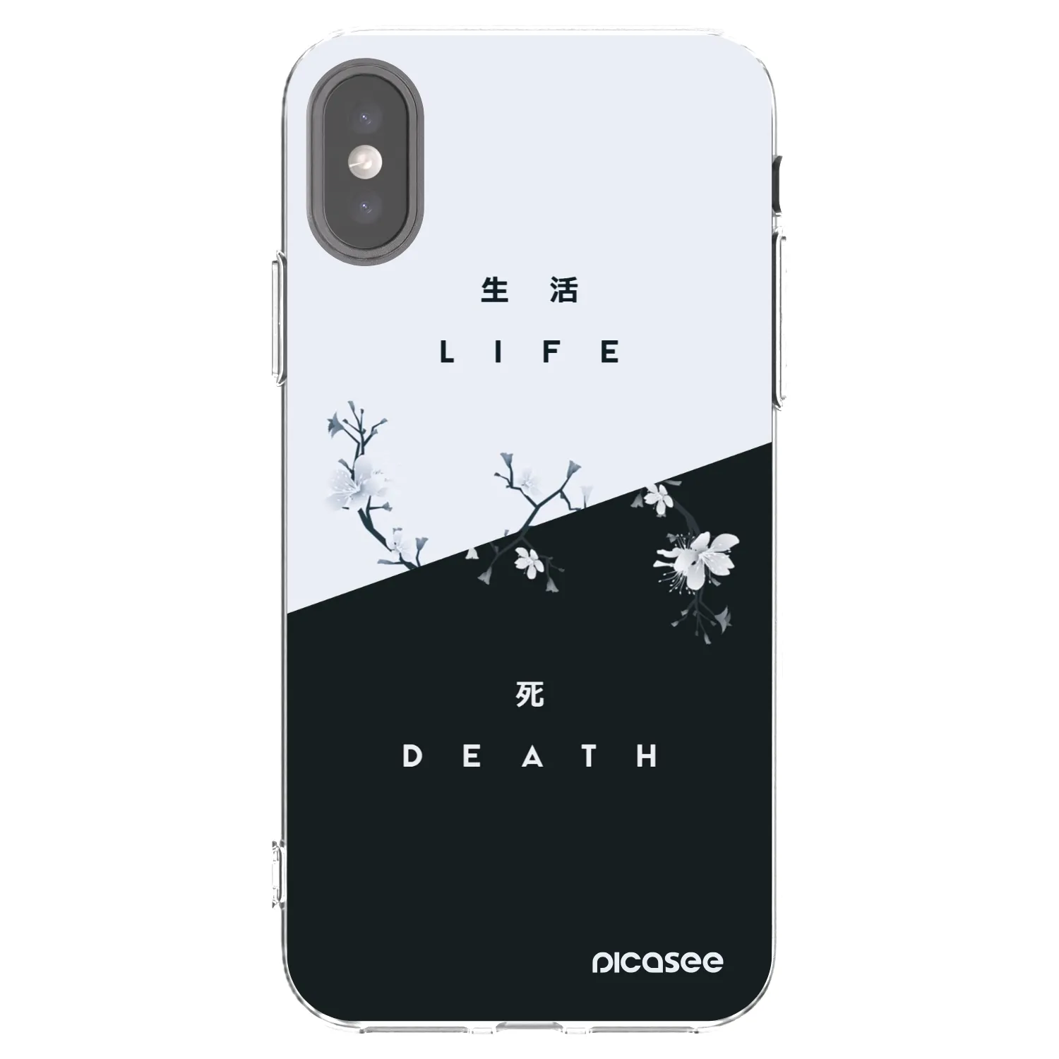 Picasee átlátszó szilikon tok az alábbi mobiltelefonokra Apple iPhone X/XS - Life - Death