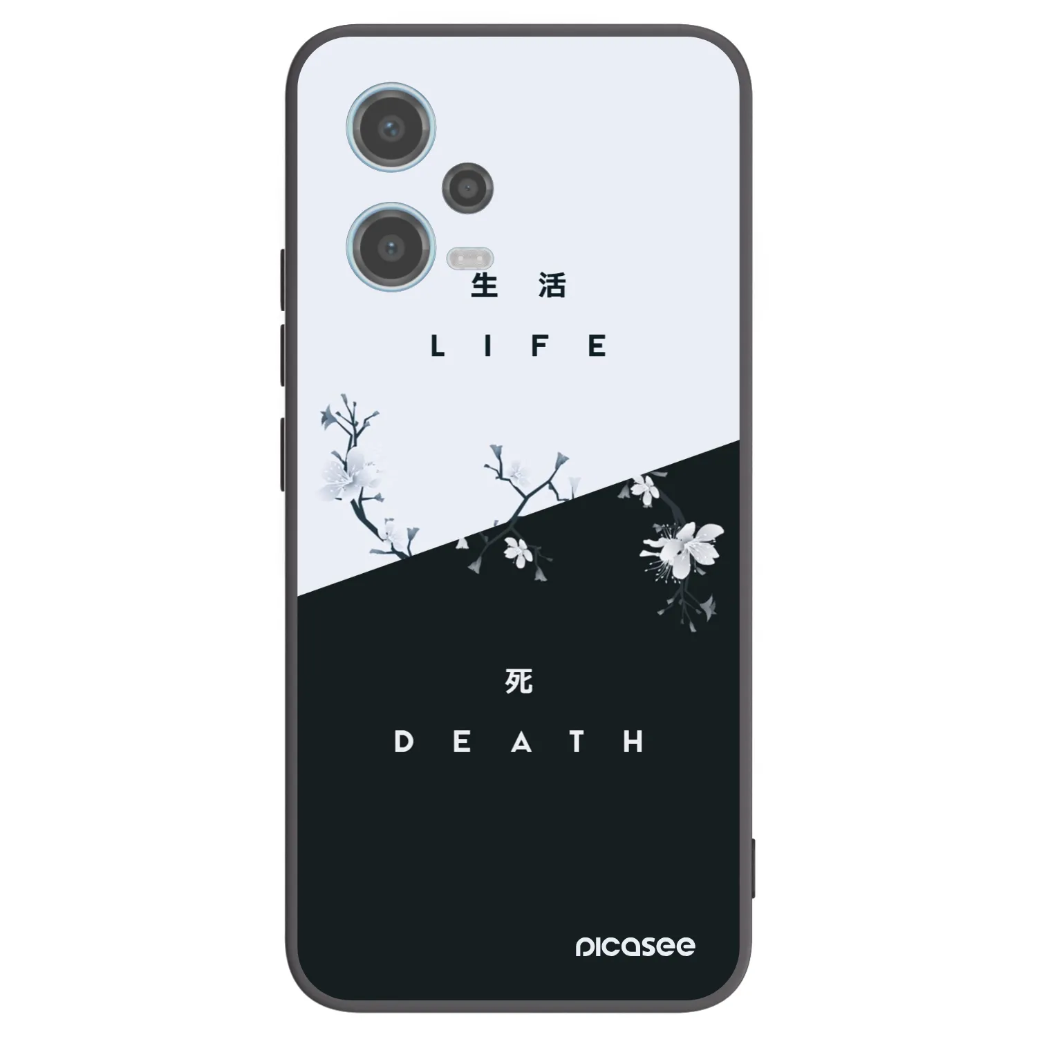Picasee fekete szilikon tok az alábbi mobiltelefonokra Xiaomi Redmi Note 12 5G - Life - Death