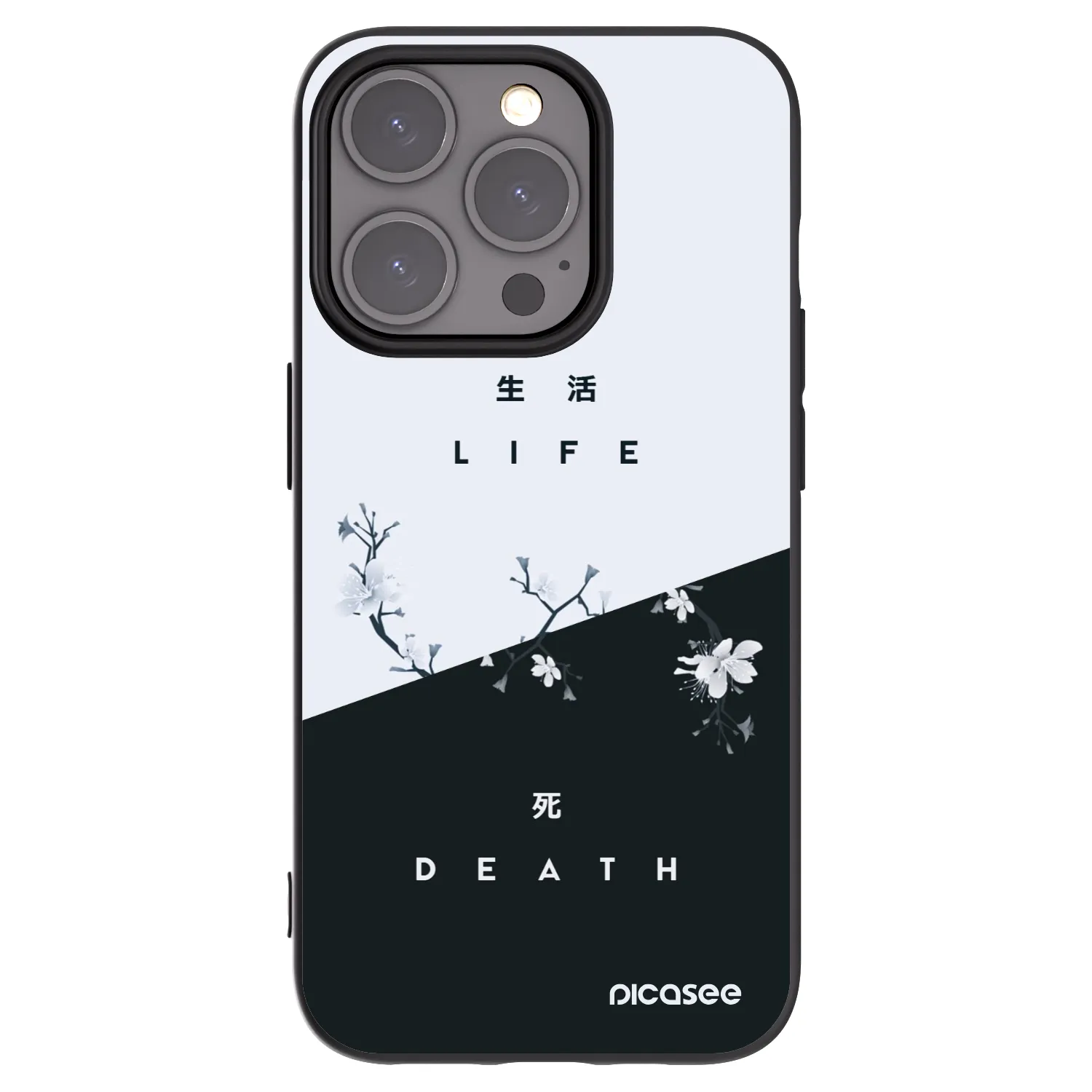 Picasee fekete szilikon tok az alábbi mobiltelefonokra Apple iPhone 15 Pro - Life - Death