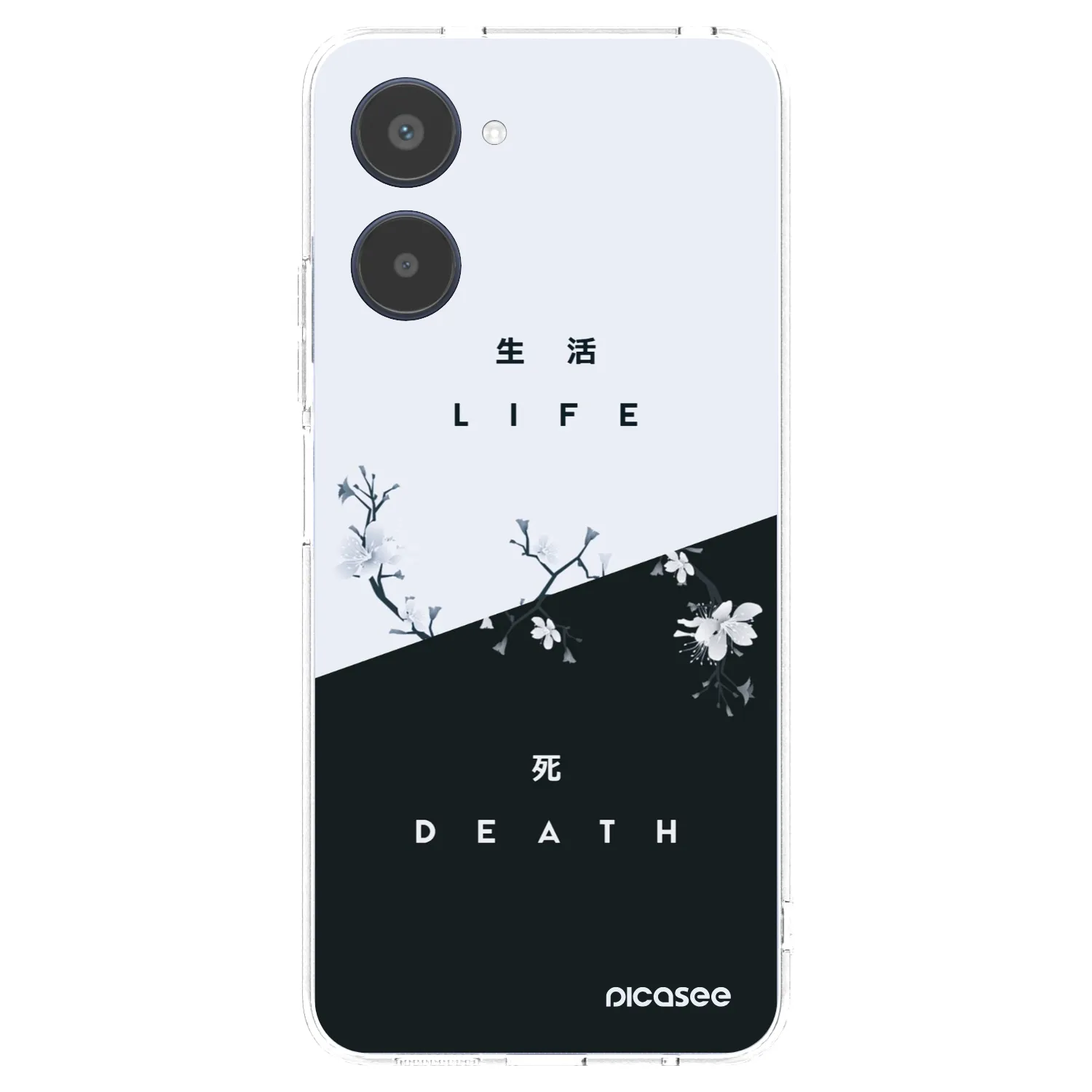 Picasee átlátszó szilikon tok az alábbi mobiltelefonokra Realme 10 4G - Life - Death