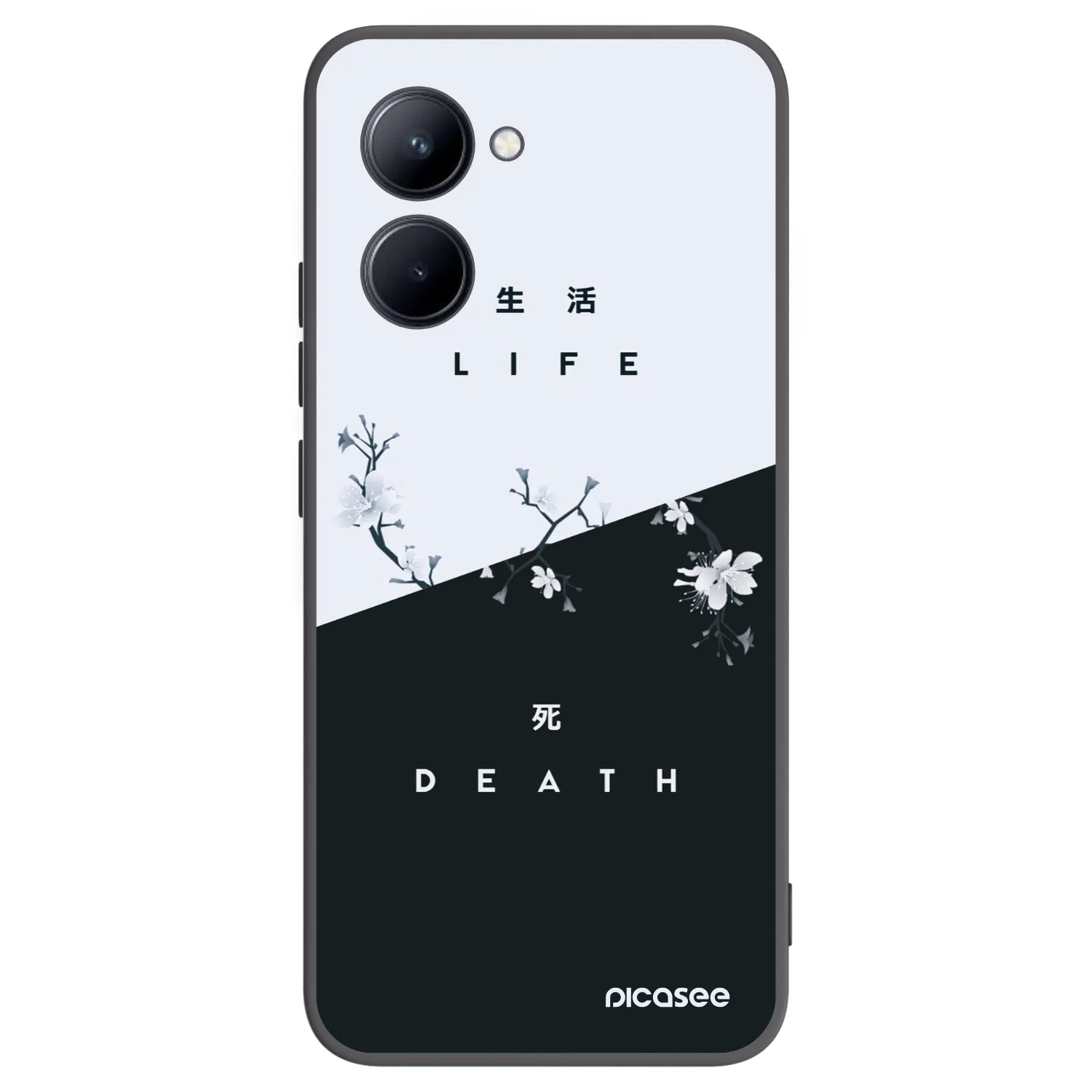 Picasee fekete szilikon tok az alábbi mobiltelefonokra Realme C33 (2023) - Life - Death