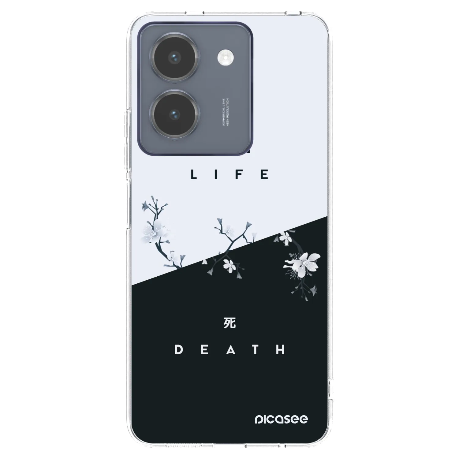 Picasee átlátszó szilikon tok az alábbi mobiltelefonokra Vivo Y36 4G - Life - Death