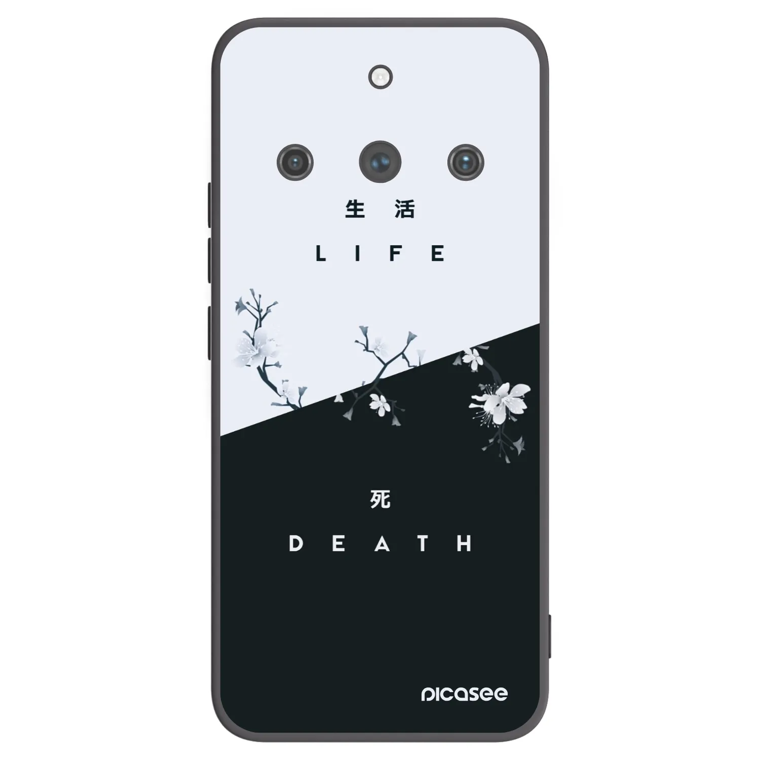 Picasee fekete szilikon tok az alábbi mobiltelefonokra Realme 11 Pro+ - Life - Death