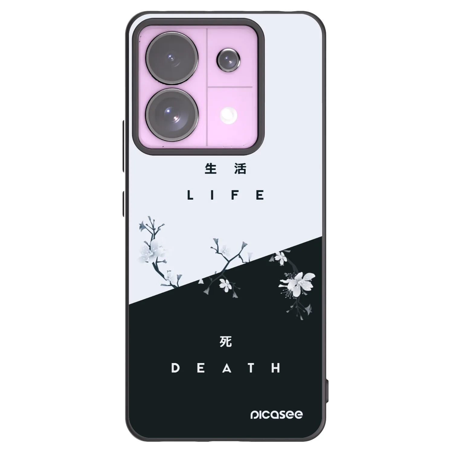 Picasee fekete szilikon tok az alábbi mobiltelefonokra Xiaomi Redmi Note 13 Pro 5G - Life - Death