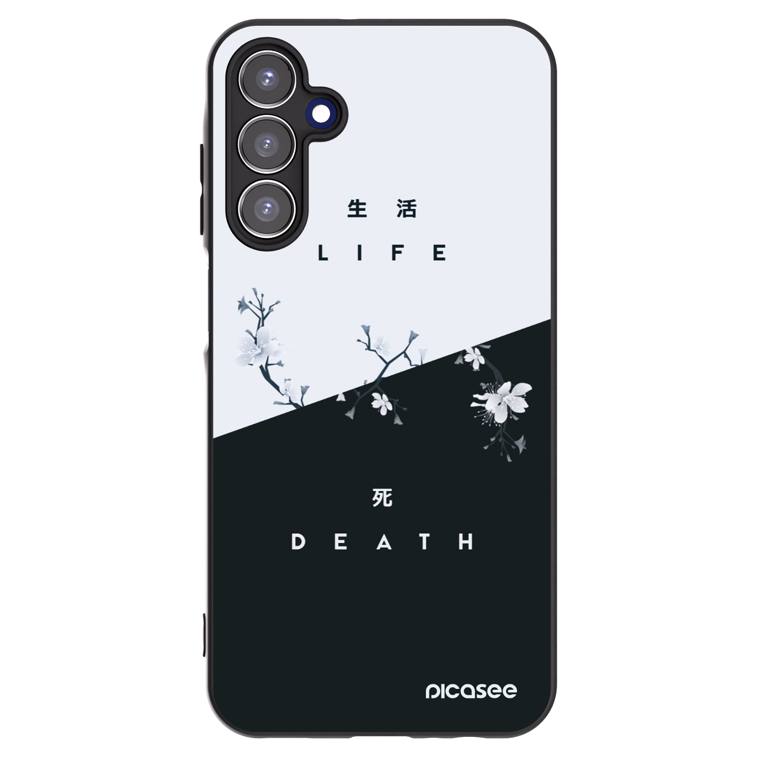 Picasee fekete szilikon tok az alábbi mobiltelefonokra Samsung Galaxy A15 A155F 4G - Life - Death